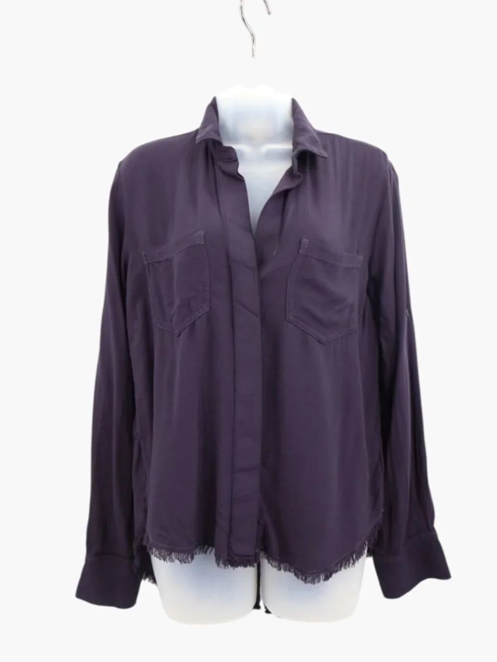Cloth & Stone Anthropologie Shirt Blue 100% Tencel Button-Down Size S